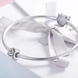 Charms Typu Pandora Biała Róża - SCC1101