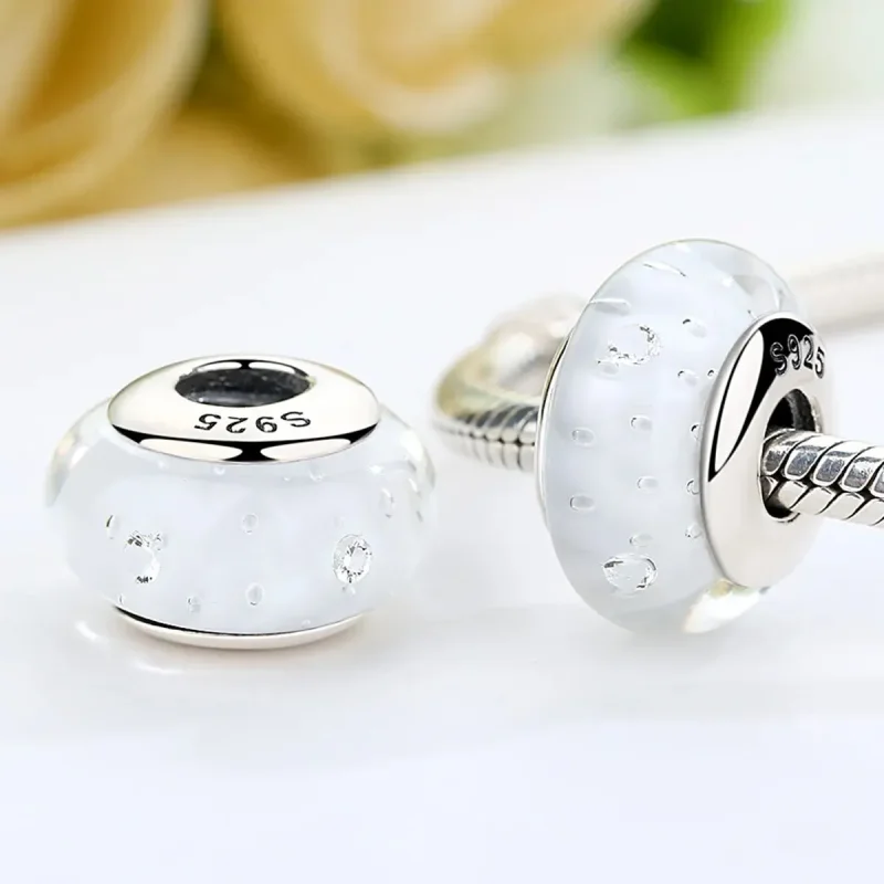 (zdjęcie do) Charms Typu Pandora Białe szkło Murano - SCZ002 - Wyświetl 5