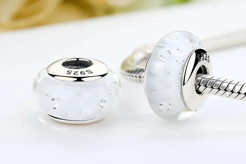 (zdjęcie do) Charms Typu Pandora Białe szkło Murano - SCZ002 - Wyświetl 8