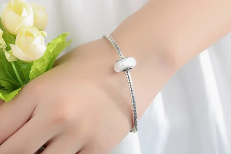 (zdjęcie do) Charms Typu Pandora Białe szkło Murano - SCZ002 - Wyświetl 9