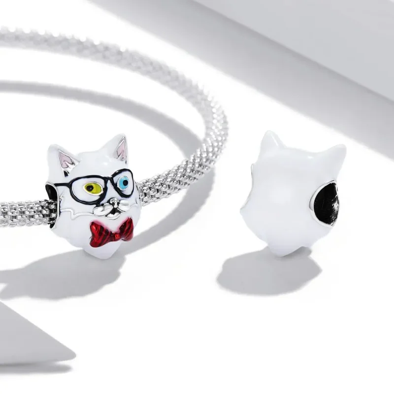(zdjęcie do) Charms Typu Pandora Biały kot - SCC2093 - Wyświetl 4