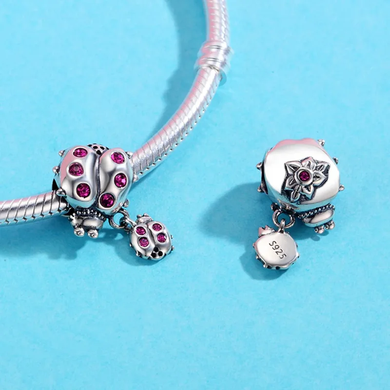(zdjęcie do) Charms Typu Pandora Biedronka z dzieckiem - SCC364 - Wyświetl 4
