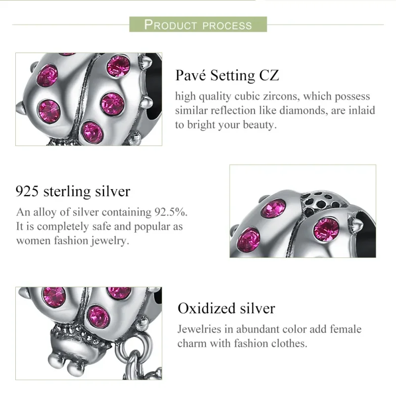 (zdjęcie do) Charms Typu Pandora Biedronka z dzieckiem - SCC364 - Wyświetl 6