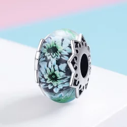 Charms Typu Pandora Błękitna Chryzantema - SCC1011