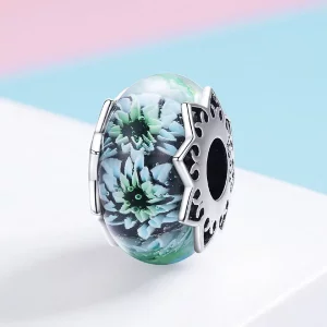 Charms Typu Pandora Błękitna Chryzantema - SCC1011