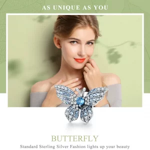 Charms Typu Pandora Brokatowy Motyl - BSC061