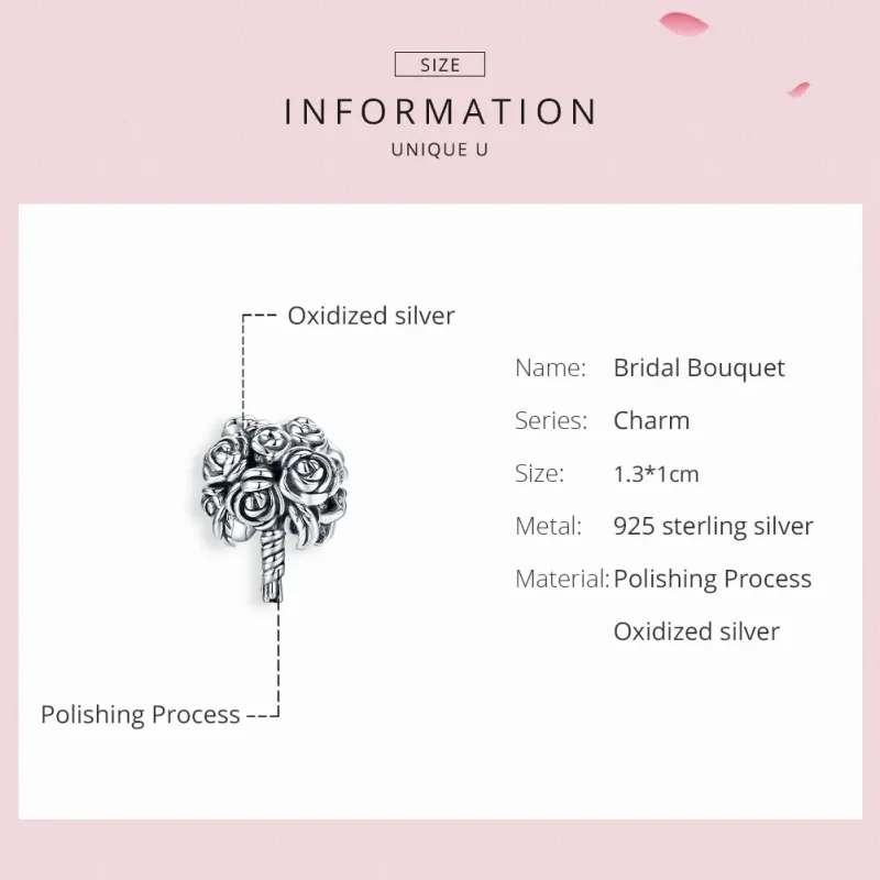 (zdjęcie do) Charms Typu Pandora Bukiet ślubny - SCC1566 - Wyświetl 6