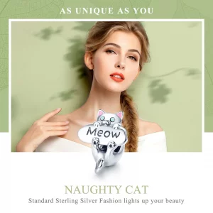 Charms Typu Pandora Butelka perfum Naughty Cat - SCC874