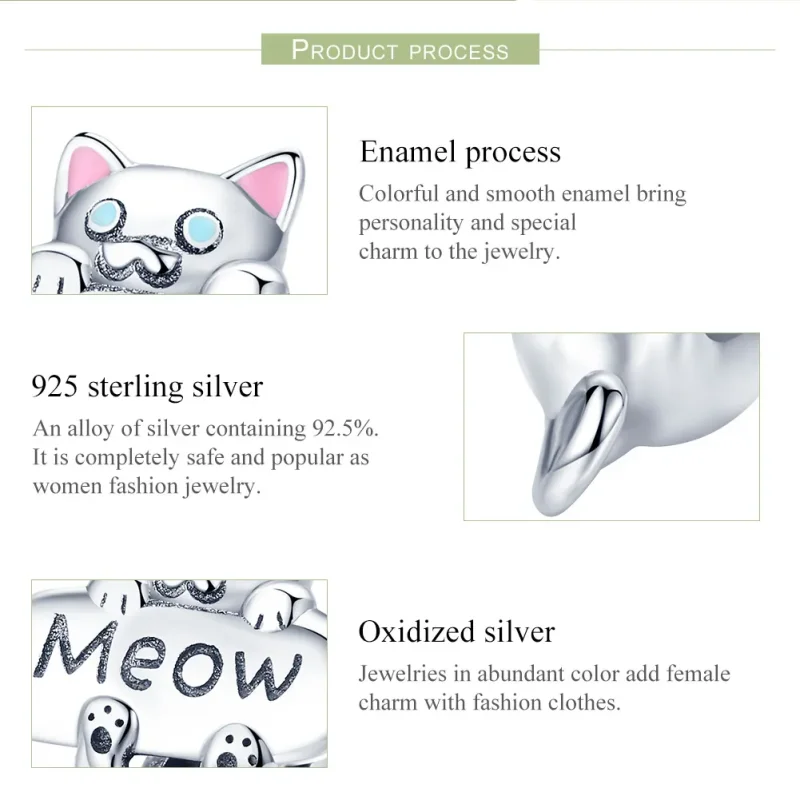 (zdjęcie do) Charms Typu Pandora Butelka perfum Naughty Cat - SCC874 - Wyświetl 7