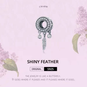 Charms Typu Pandora Błyszczące Pióro - SCC1550