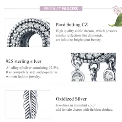 Charms Typu Pandora Błyszczące Pióro - SCC1550