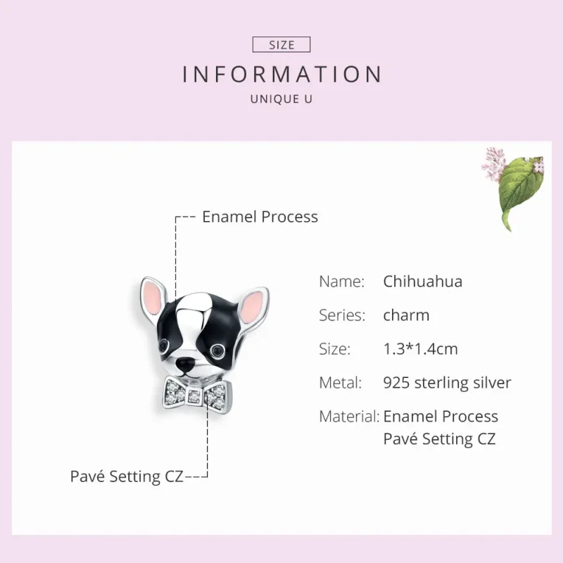(zdjęcie do) Charms Typu Pandora Chihuahua - SCC1310 - Wyświetl 3