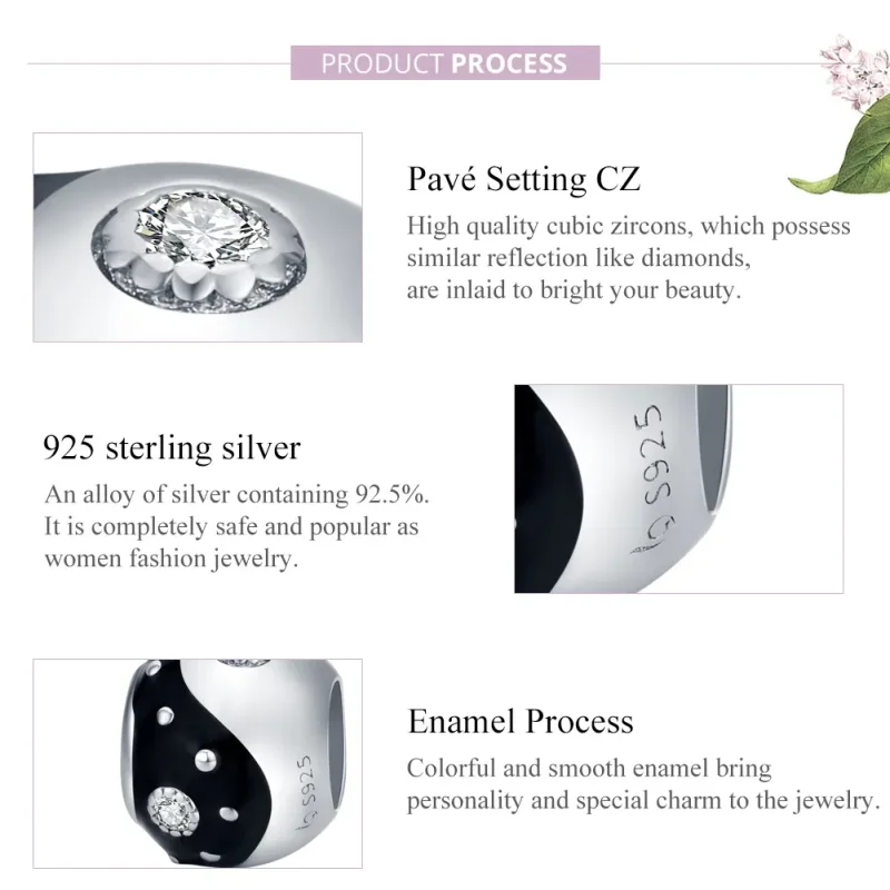 (zdjęcie do) Charms Typu Pandora Chinoiserie Yin Yang - BSC192 - Wyświetl 8