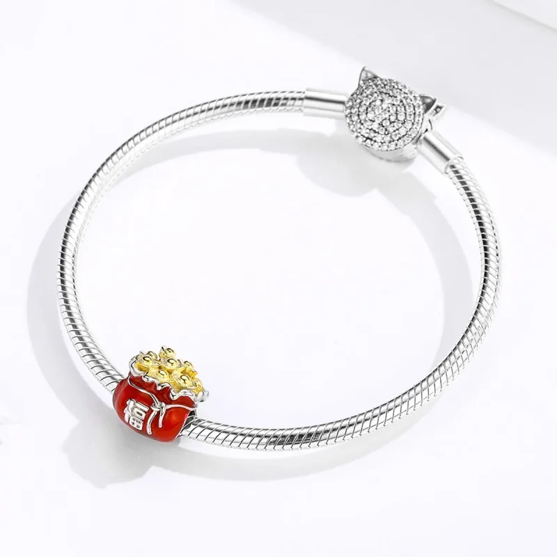 (zdjęcie do) Charms Typu Pandora Chińska torba na szczęście - BSC100 - Wyświetl 3