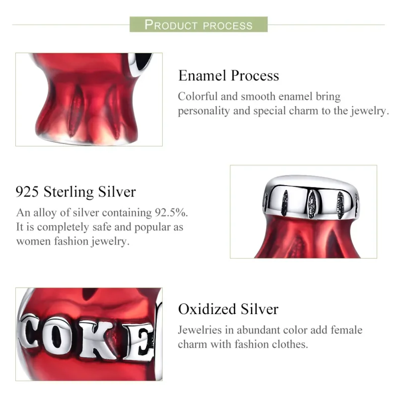 (zdjęcie do) Charms Typu Pandora Coca cola - SCC1159 - Wyświetl 4