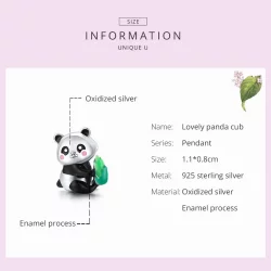 Charms Typu Pandora Cudowny mały panda - SCC1832