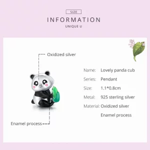 Charms Typu Pandora Cudowny mały panda - SCC1832