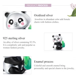 Charms Typu Pandora Cudowny mały panda - SCC1832