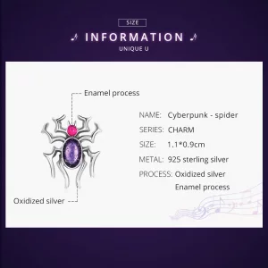 Charms Typu Pandora Cyberpunk - Pająk - SCC1842