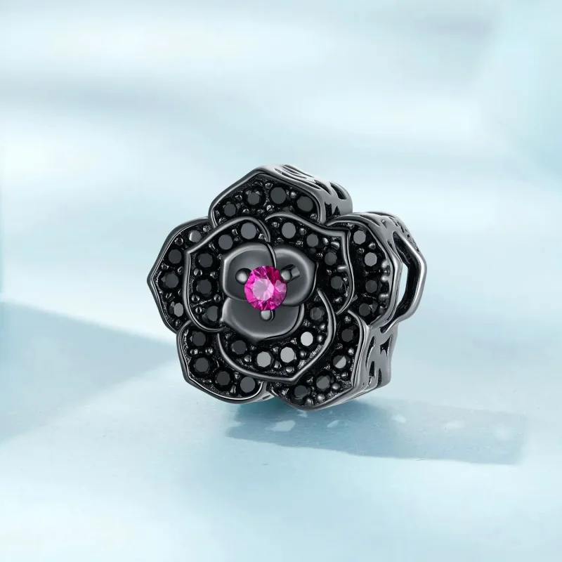 (zdjęcie do) Charms Typu Pandora Czarna róża - SCC2380 - Wyświetl 2