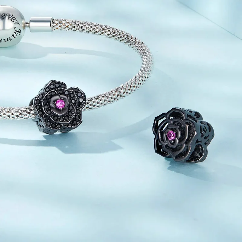 (zdjęcie do) Charms Typu Pandora Czarna róża - SCC2380 - Wyświetl 4
