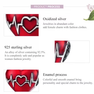 Charms Typu Pandora Czerwone Serce Miłości - SCC1569