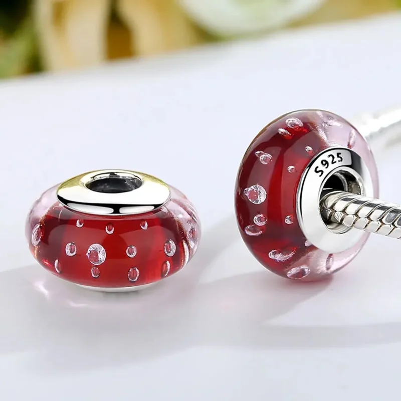 (zdjęcie do) Charms Typu Pandora Czerwone szkło Murano - SCZ027 - Wyświetl 4