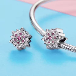 Charms Typu Pandora Czerwony Lotos - BSC038