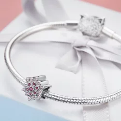 Charms Typu Pandora Czerwony Lotos - BSC038