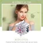Charms Typu Pandora Czerwony Lotos - BSC038