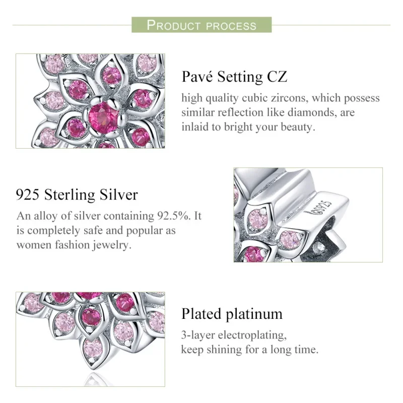 (zdjęcie do) Charms Typu Pandora Czerwony Lotos - BSC038 - Wyświetl 7