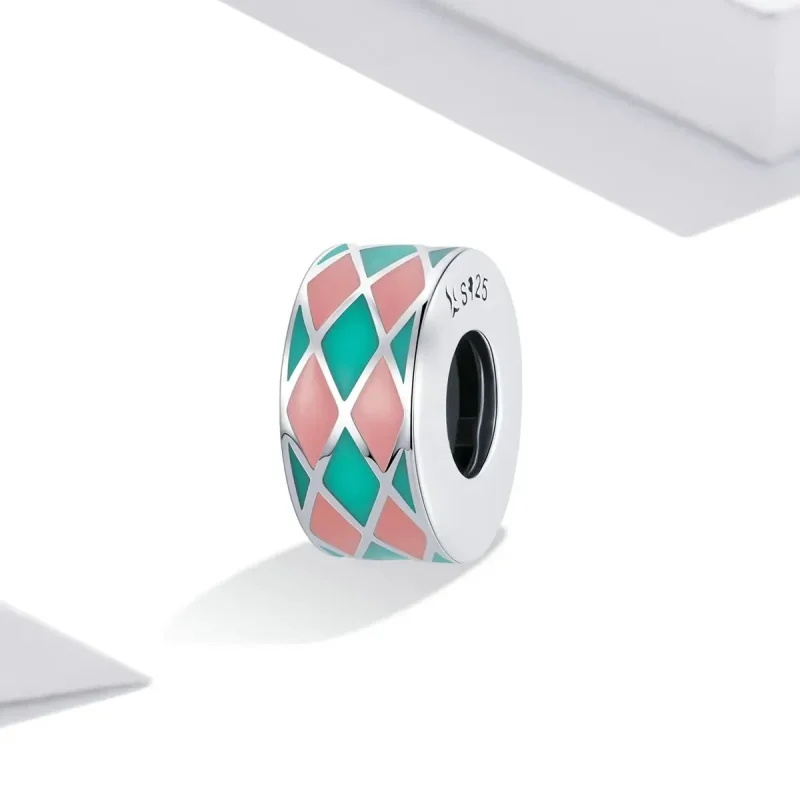 (zdjęcie do) Charms Typu Pandora Diamentowa krata - SCC2165 - Wyświetl 2