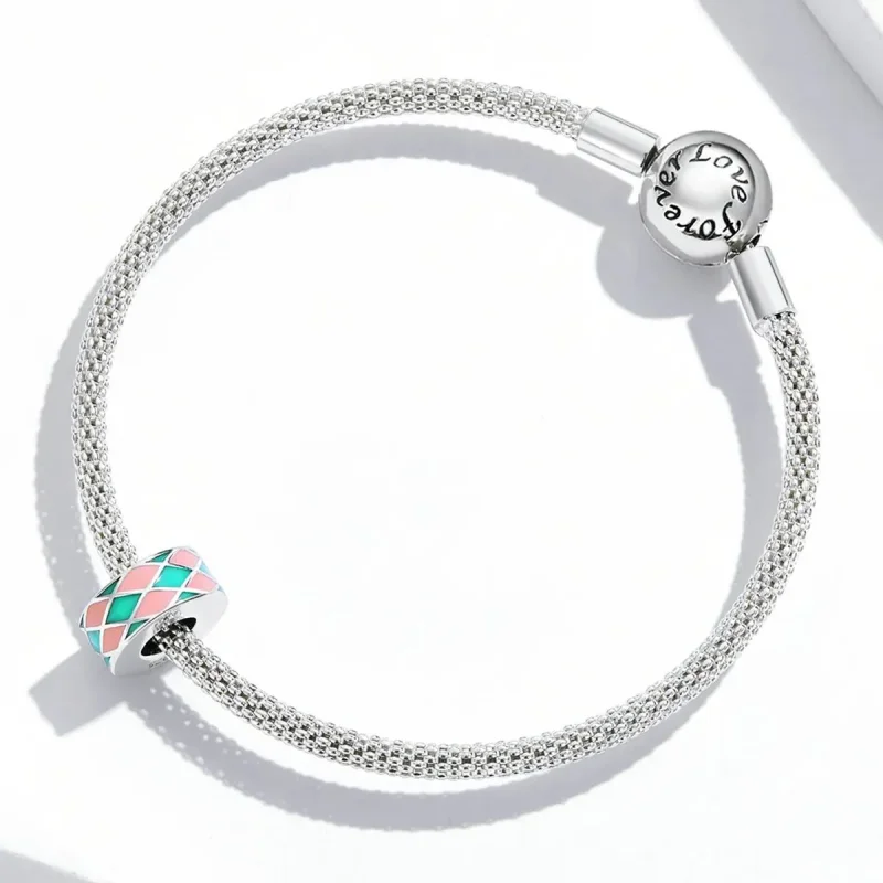 (zdjęcie do) Charms Typu Pandora Diamentowa krata - SCC2165 - Wyświetl 3