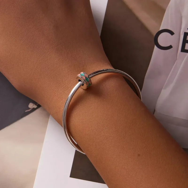 (zdjęcie do) Charms Typu Pandora Diamentowa krata - SCC2165 - Wyświetl 5