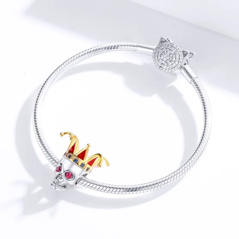 (zdjęcie do) Charms Typu Pandora Dwutonową Czaszka Klauna - SCC1363 - Wyświetl 2