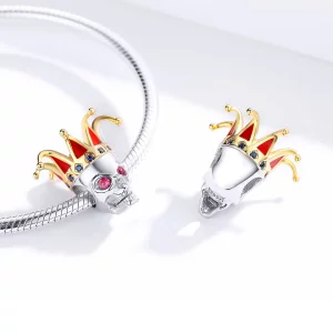 Charms Typu Pandora Dwutonową Czaszka Klauna - SCC1363