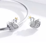 Charms Typu Pandora Dwutonową Księżniczka Łabędź - SCC1343