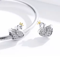 Charms Typu Pandora Dwutonową Księżniczka Łabędź - SCC1343