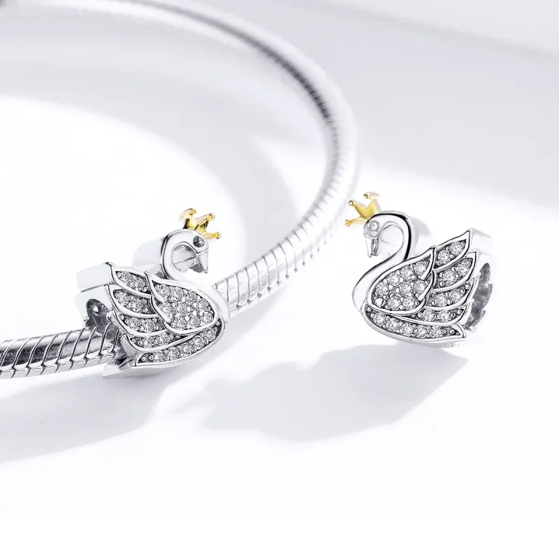 (zdjęcie do) Charms Typu Pandora Dwutonową Księżniczka Łabędź - SCC1343 - Wyświetl 4