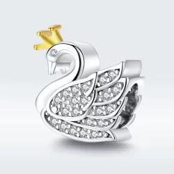 Charms Typu Pandora Dwutonową Księżniczka Łabędź - SCC1343