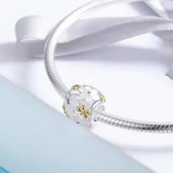 Charms Typu Pandora Dwutonową Kwiaty i motyle - SCC546