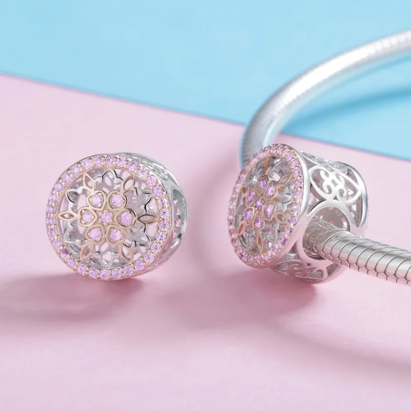 (zdjęcie do) Charms Typu Pandora Dwutonową Kwitnący pączek - SCC923 - Wyświetl 4