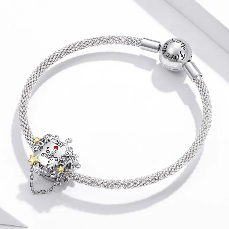 (zdjęcie do) Charms Typu Pandora Dwutonową Magiczny zegar - BSC406 - Wyświetl 3