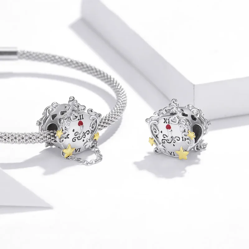 (zdjęcie do) Charms Typu Pandora Dwutonową Magiczny zegar - BSC406 - Wyświetl 4