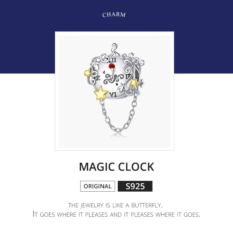 (zdjęcie do) Charms Typu Pandora Dwutonową Magiczny zegar - BSC406 - Wyświetl 6