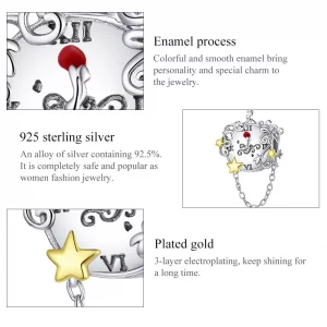 Charms Typu Pandora Dwutonową Magiczny zegar - BSC406