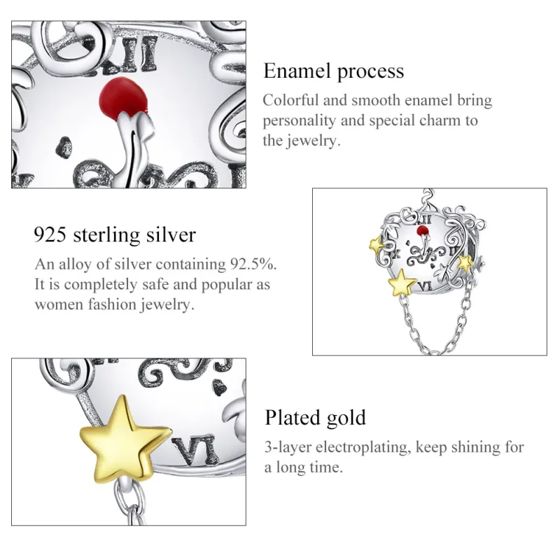 (zdjęcie do) Charms Typu Pandora Dwutonową Magiczny zegar - BSC406 - Wyświetl 7