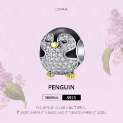 Charms Typu Pandora Dwutonową Pingwin - BSC126