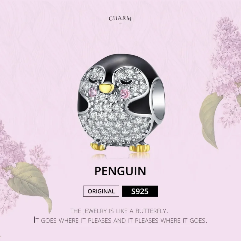 (zdjęcie do) Charms Typu Pandora Dwutonową Pingwin - BSC126 - Wyświetl 5