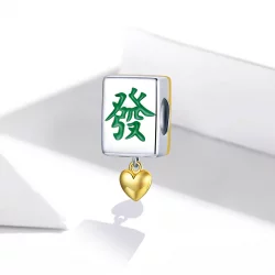 Charms Typu Pandora Dwutonową Płytki Mahjong - SCC1751